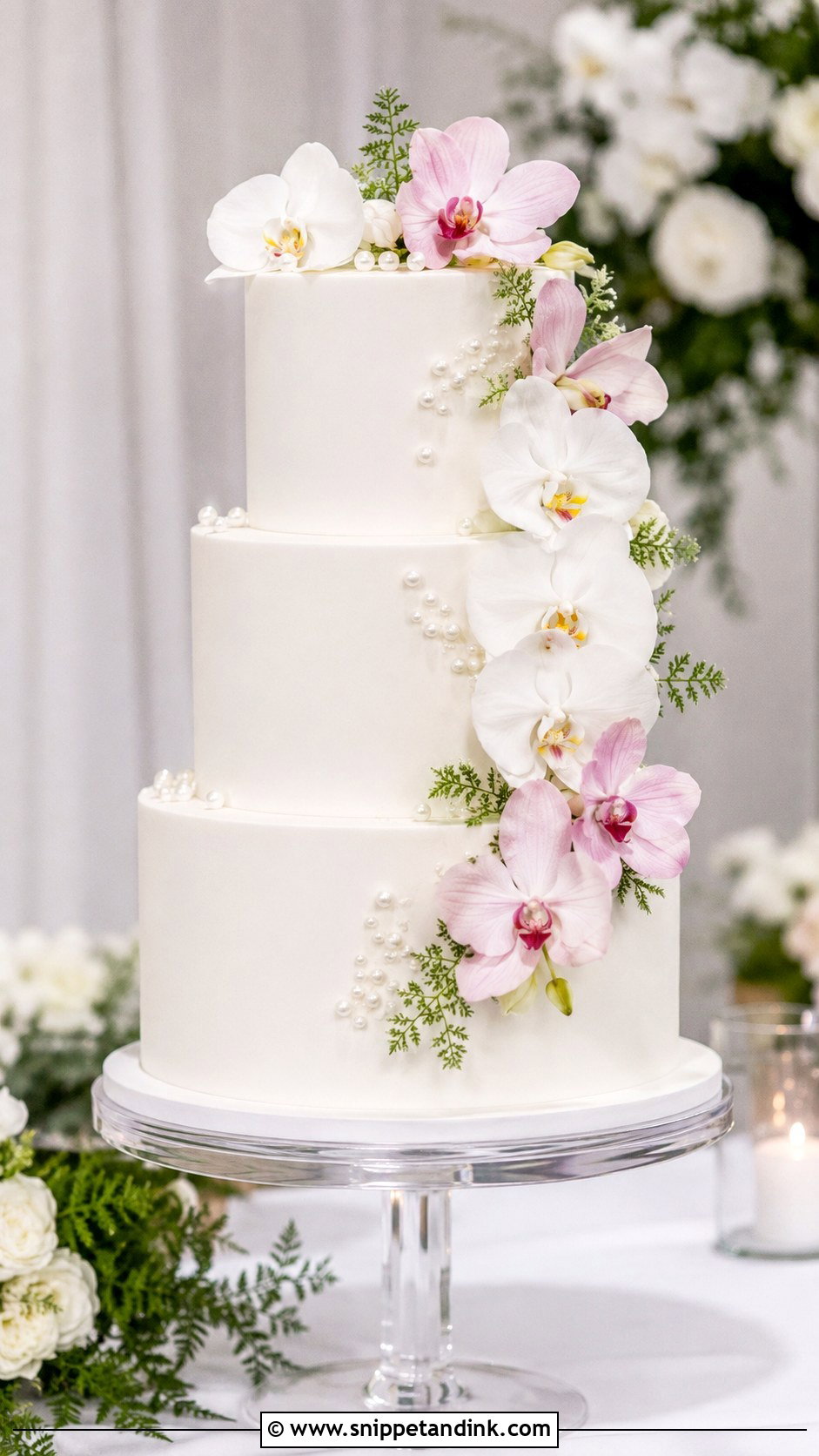 Orchid Wedding Cake - Snippet and Ink - 20 Flower Cakes for Wedding