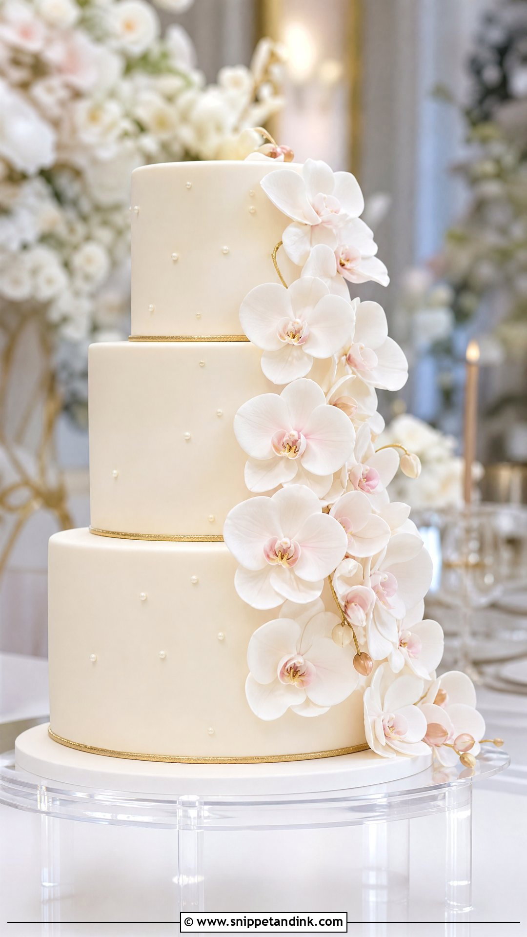 Orchid Wedding Cake - Snippet and Ink - 20 Unique Luxury Wedding Cake Ideas