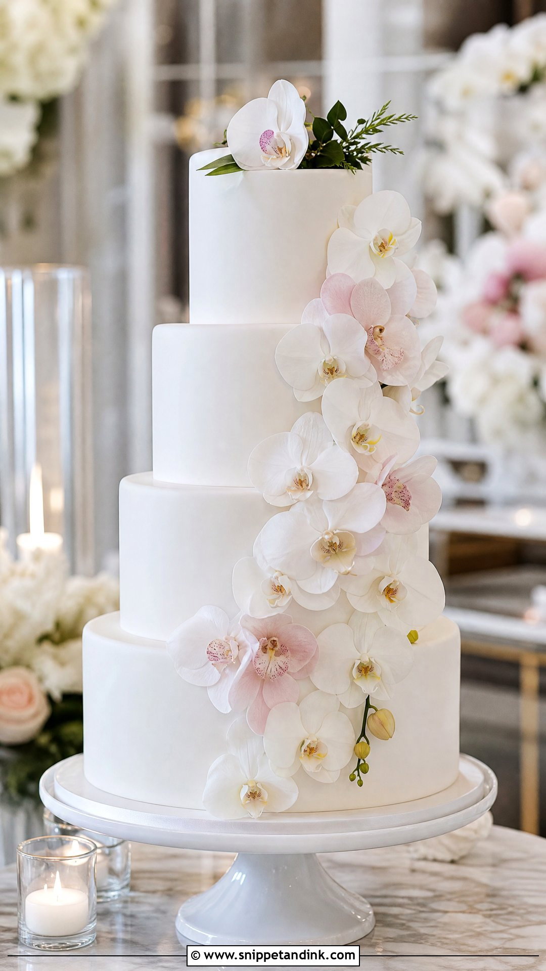 Orchid Wedding Cake With Fresh Flowers - Snippet and Ink - 25 Cake Ideas with Fresh Flowers for Wedding