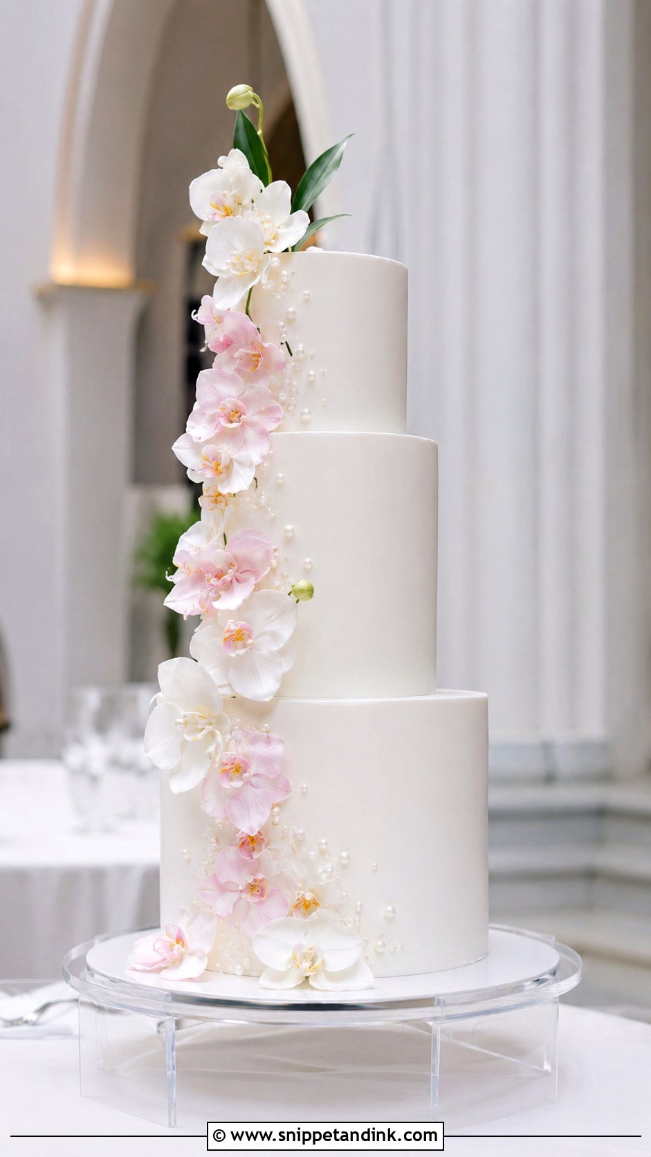 Orchid Wedding Cake - Snippet and Ink - 20 Aesthetic Floral Cake Ideas for Wedding