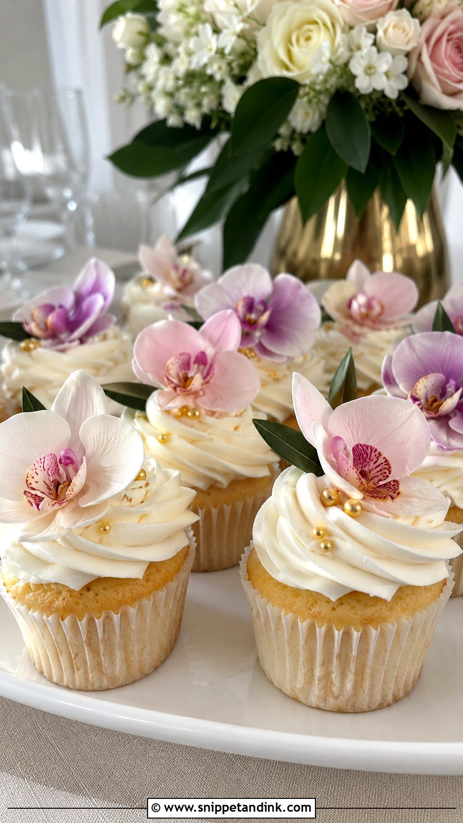 Orchid Wedding Cupcakes - Snippet and Ink - 20 Cupcake Ideas with Flowers for Wedding