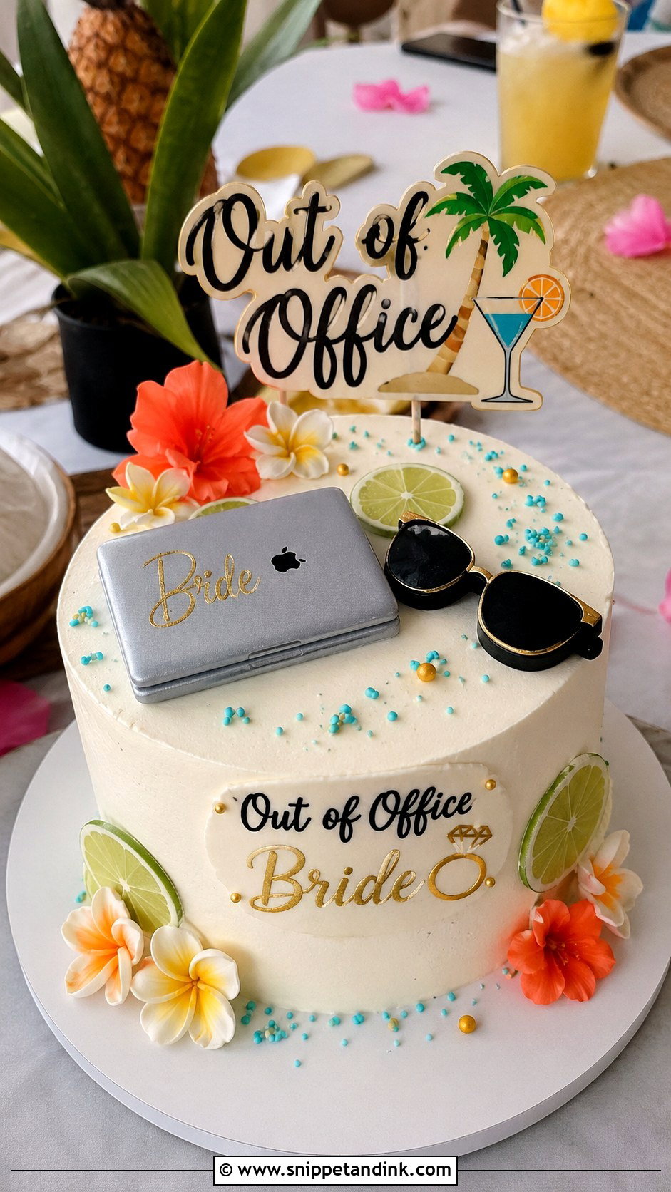 Out Of Office Bride Cake - Snippet and Ink - 20 Funny Bachelorette Cake Ideas for Wedding