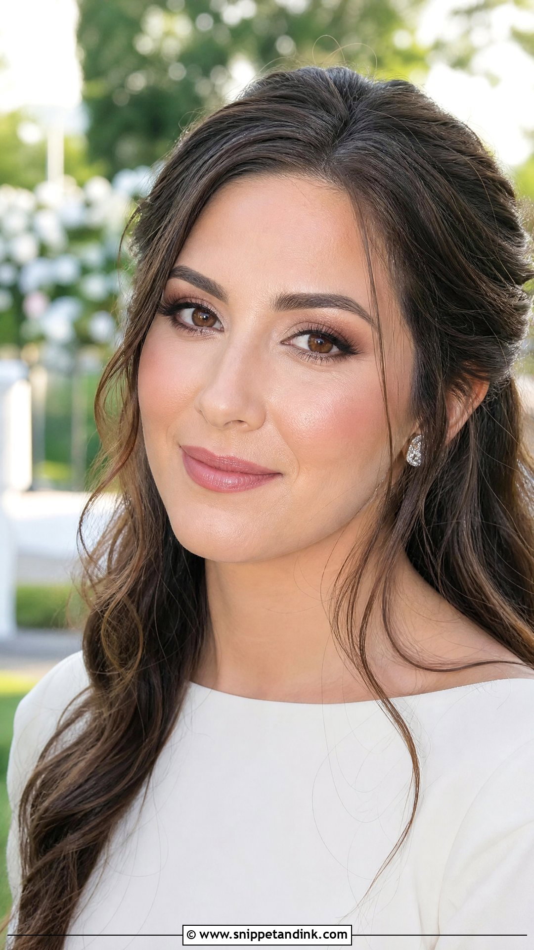 Outdoor Wedding Bridal Makeup For Brown Eyes - Snippet and Ink - 25 Natural Bridal Makeup for Brown Eyes Brunettes