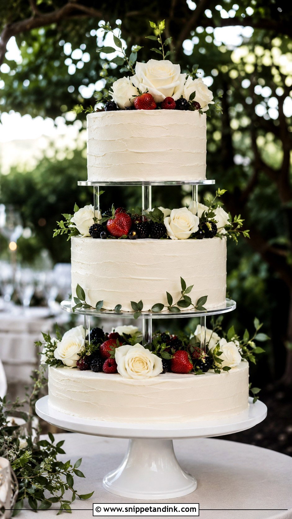 Outdoor Wedding Cake Separator - Snippet and Ink - 25 Wedding Cake Separators