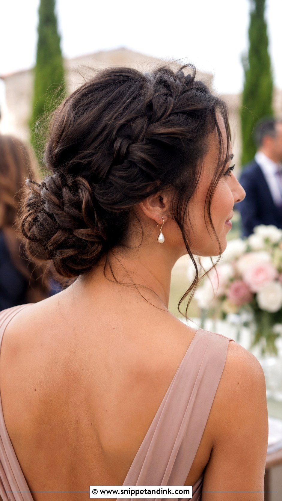 Outdoor Wedding Guest Braided Low Bun - Snippet and Ink - 15 Outdoor Wedding Guest Hairstyles