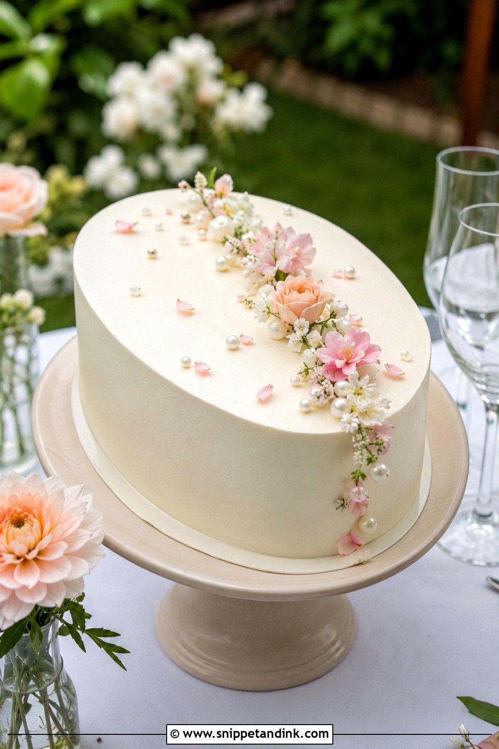 Oval 1 Layer Wedding Cake - Snippet and Ink - 20 1 Layer Wedding Cake Ideas