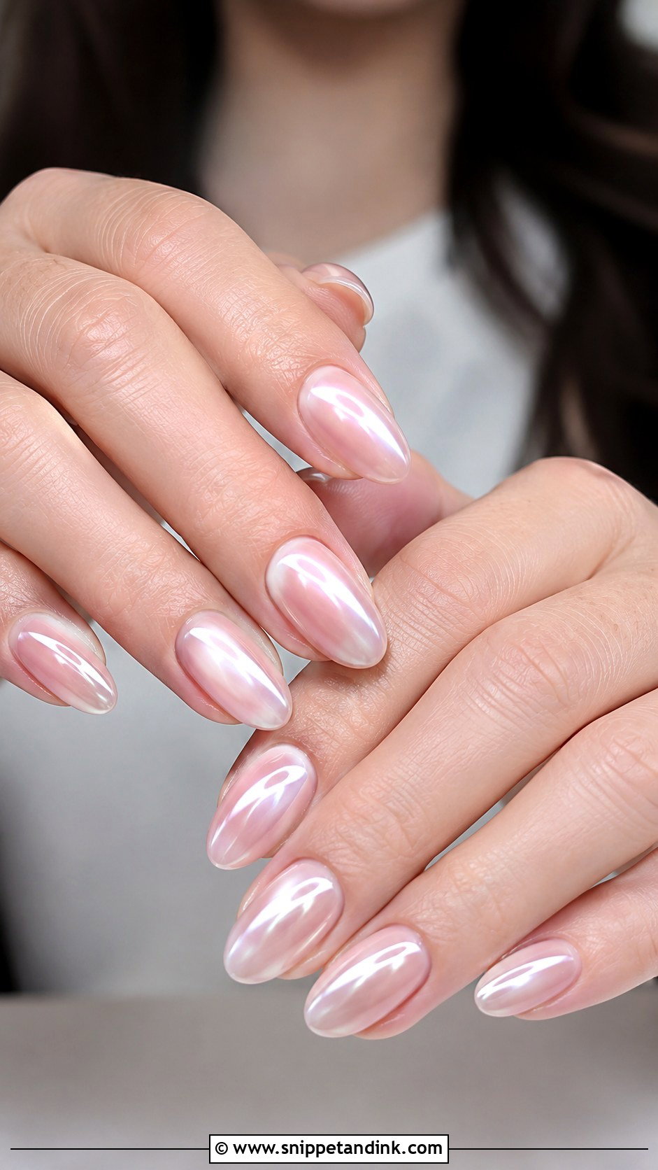 Oval Bridal Chrome Nails - Snippet and Ink - 20 Bridal Chrome Nails
