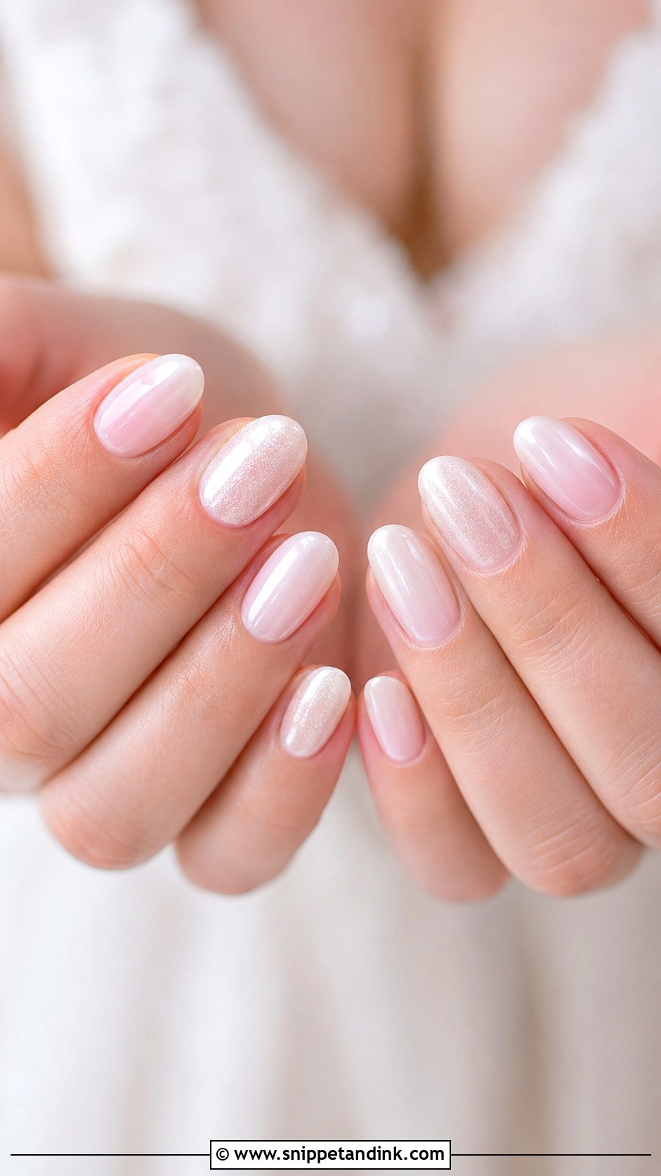 Oval Bridal Nail Extensions - Snippet and Ink - 30 Bridal Nail Extension Designs