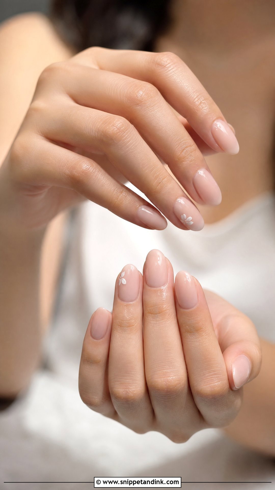 Oval Bridal Nails - Snippet and Ink - 25 Wedding Nail Art for Bride Ideas