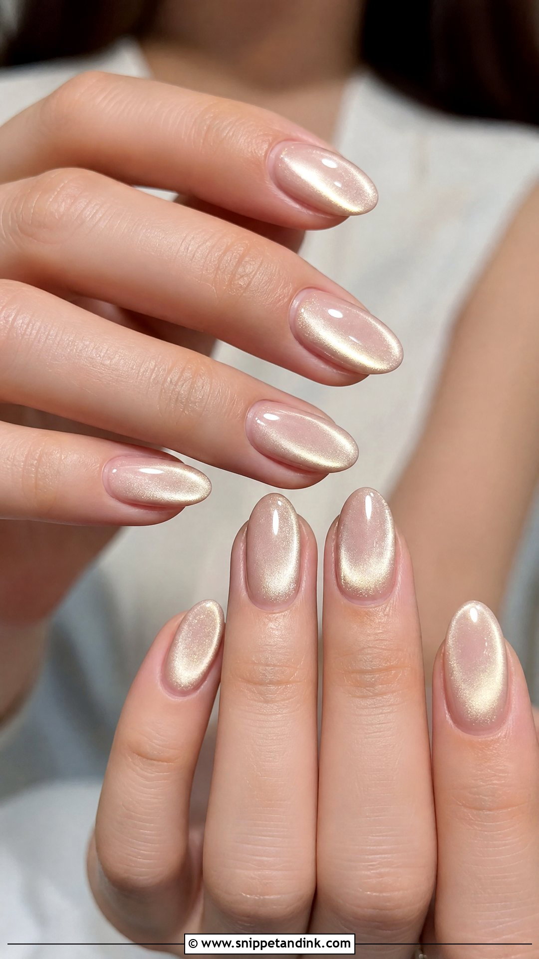 Oval Cat Eye Bridal Nails - Snippet and Ink - 25 Cat Eye Bridal Nails