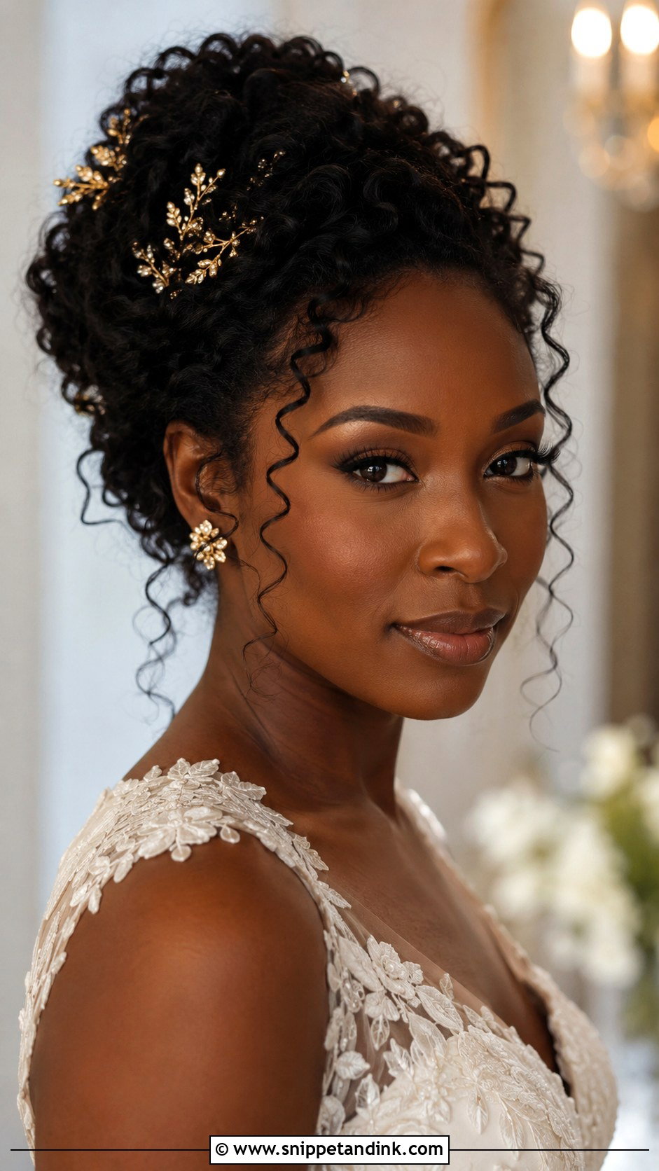 Oval Face Curly Bridal Updo - Snippet and Ink - 15 Oval Face Bridal Hairstyles