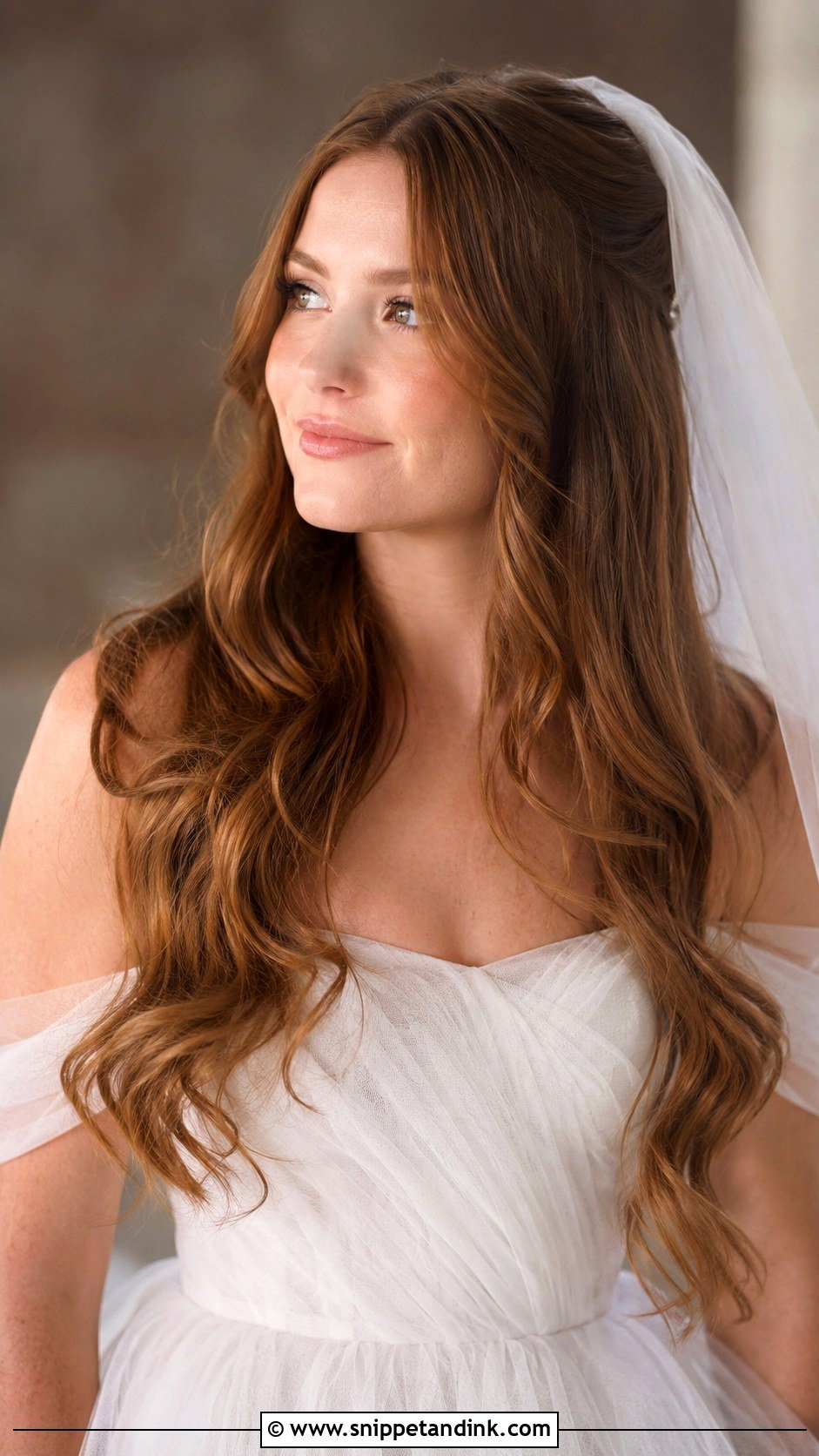 Oval Face Long Veil Waves - Snippet and Ink - 15 Oval Face Bridal Hairstyles