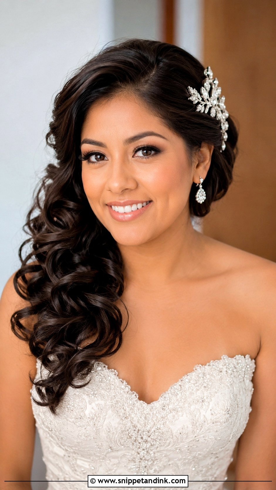 Oval Face Side Swept Curls - Snippet and Ink - 15 Oval Face Bridal Hairstyles