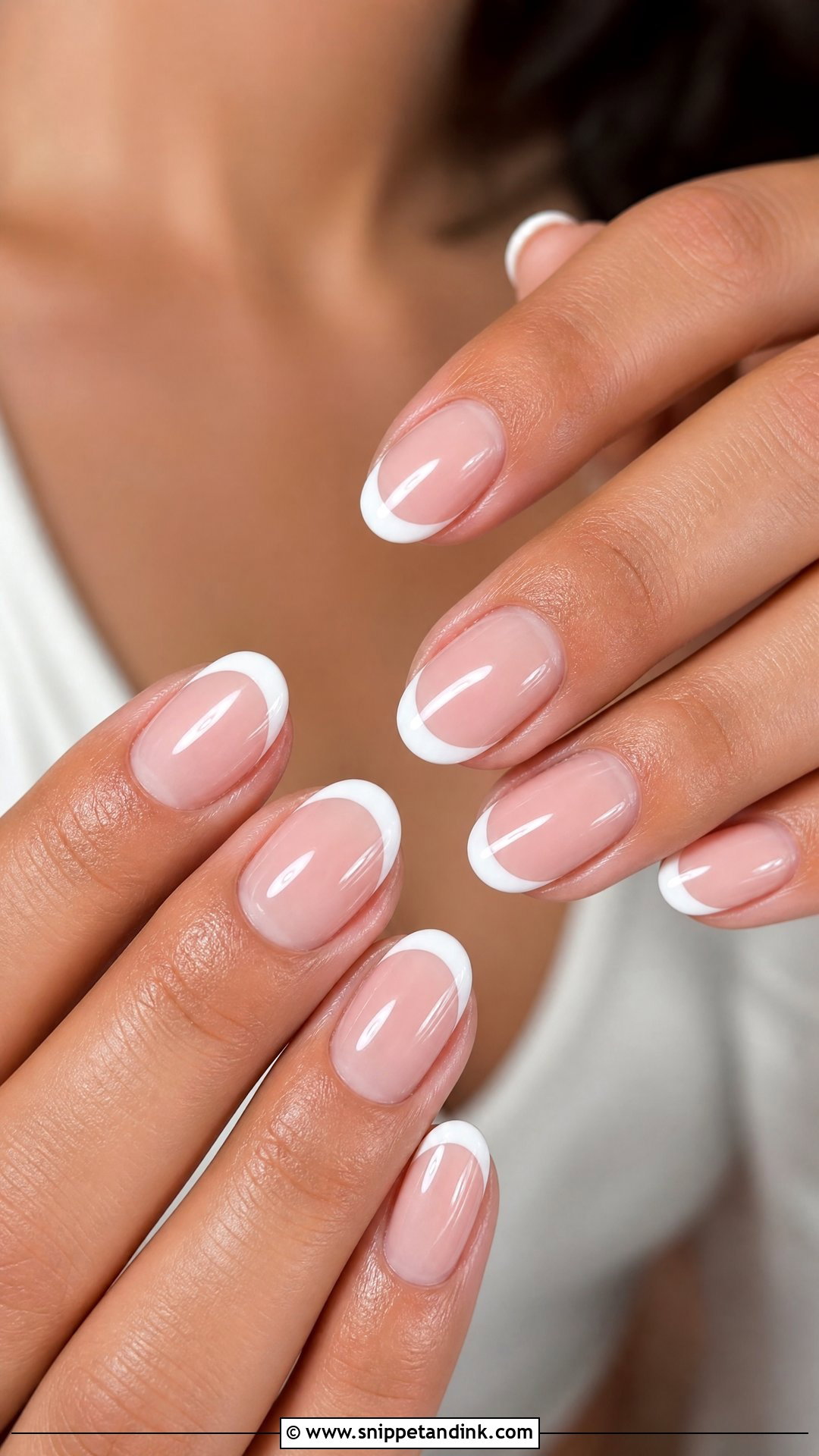 Oval French Bridal Nails - Snippet and Ink - 25 French Bridal Nails