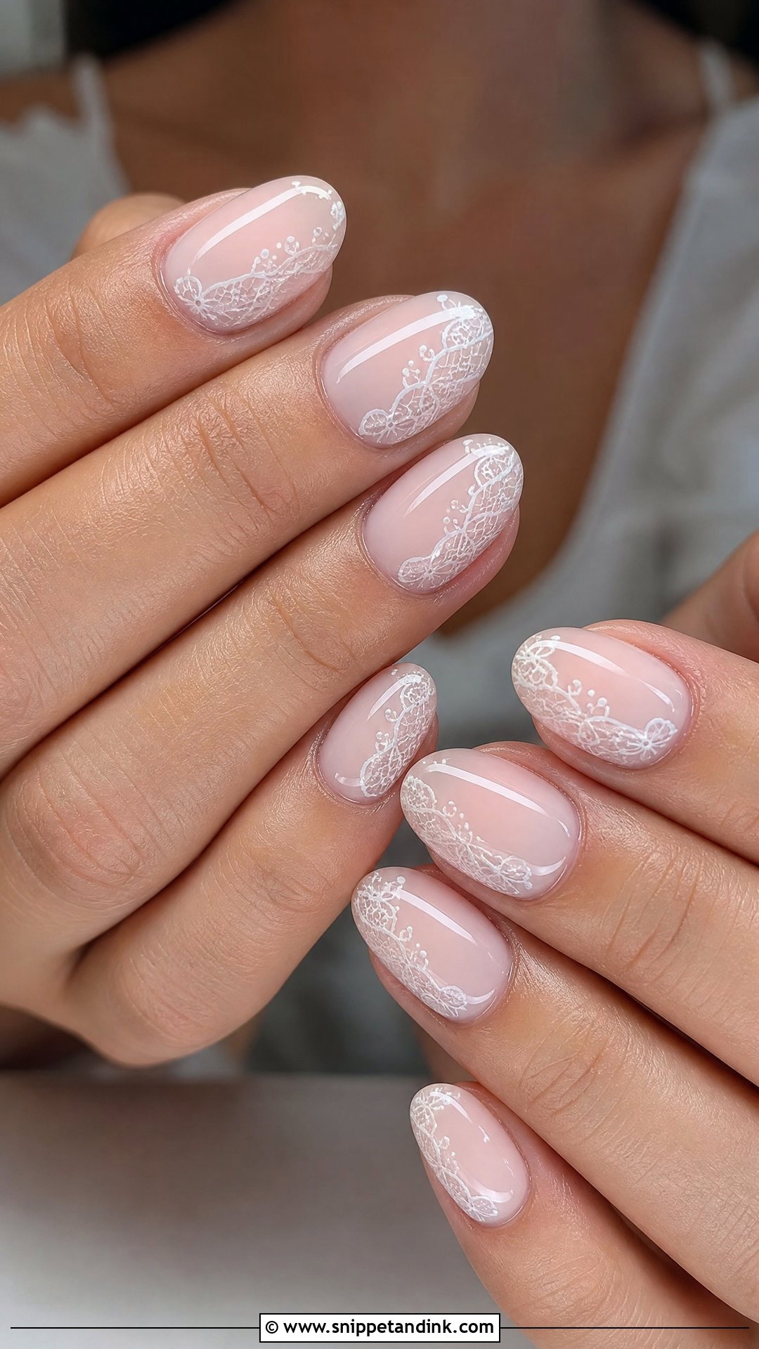 Oval Lace Wedding Nails - Snippet and Ink - 25 Lace Wedding Nails