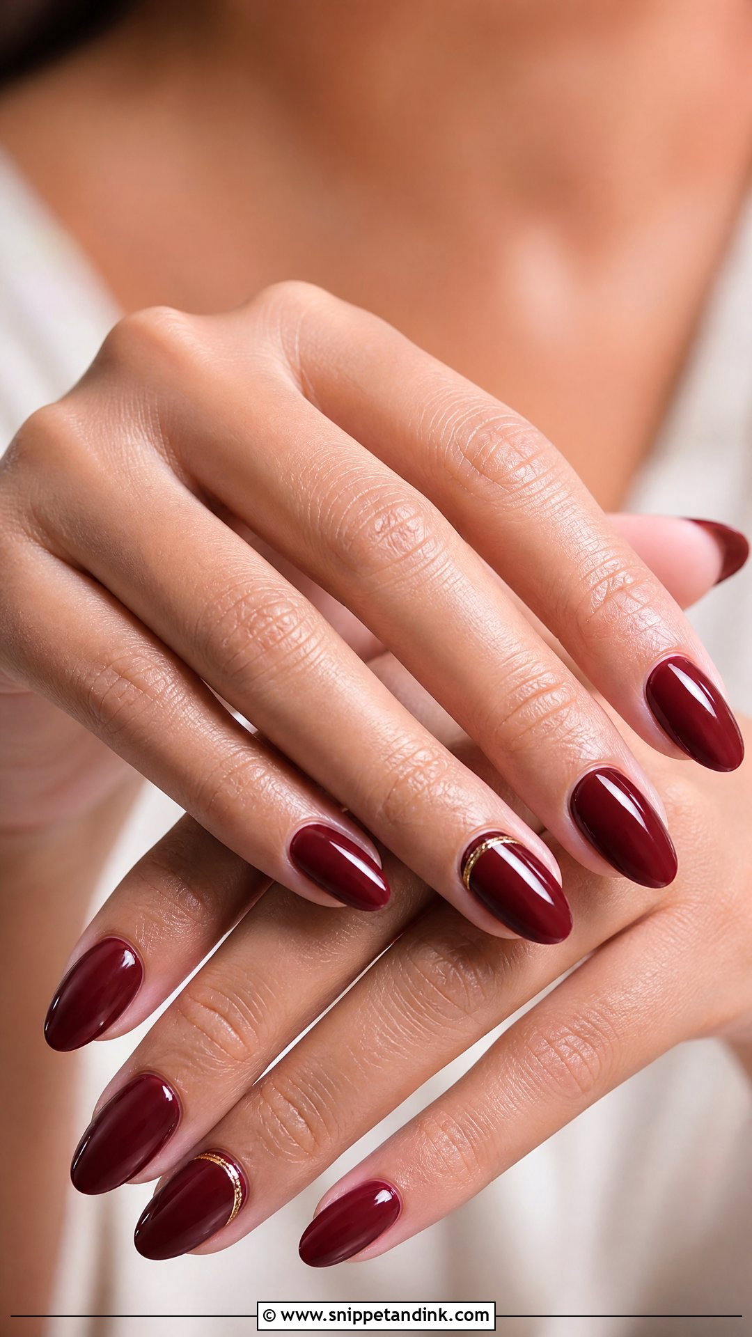 Oval Maroon Bridal Nails - Snippet and Ink - 25 Maroon Bridal Nails