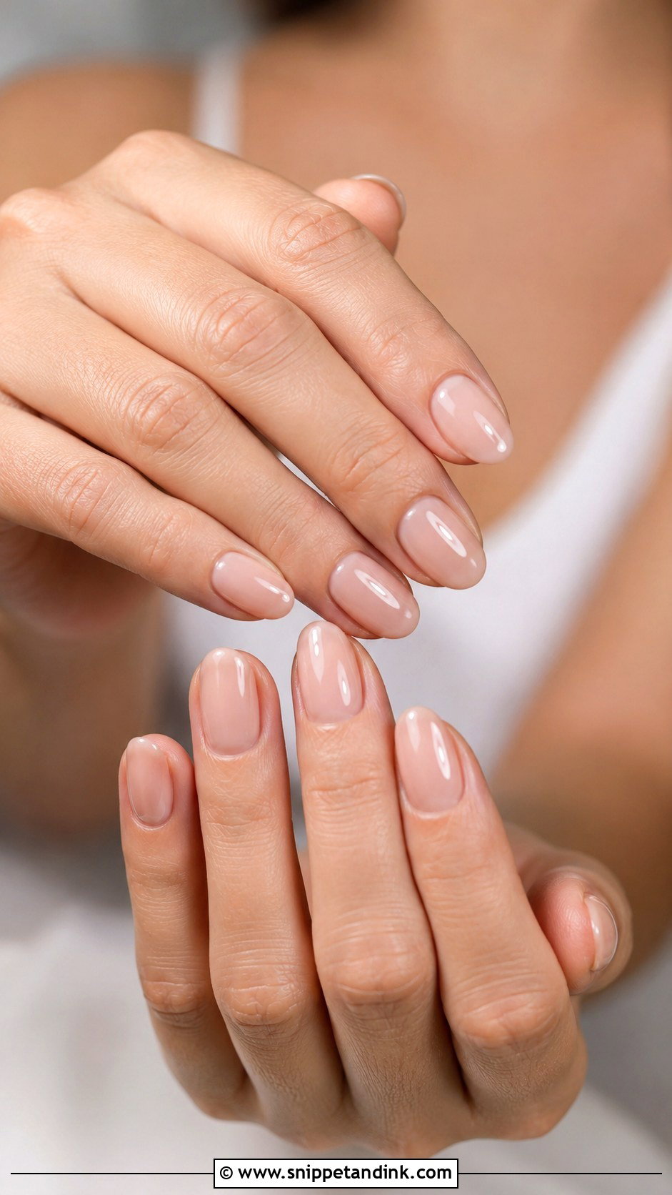Oval Nude Wedding Nails - Snippet and Ink - 20 Simple Elegant Wedding Nails
