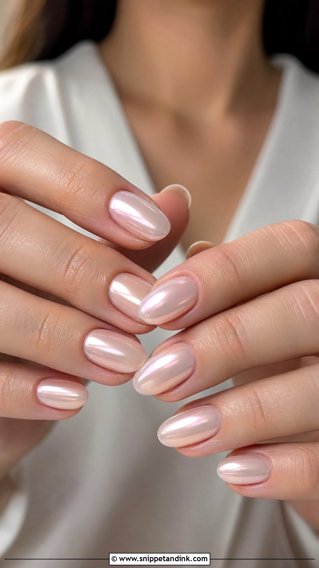 Oval Pearl Chrome Wedding Nails - Snippet and Ink - 25 Wedding Nail Art Designs