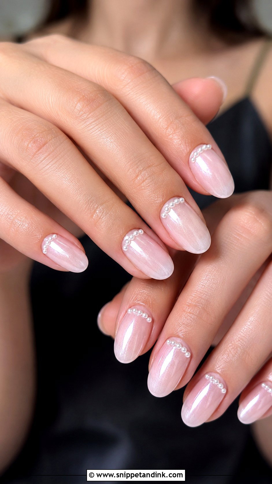 Oval Pearl Wedding Nails - Snippet and Ink - 20 Pearl Wedding Nails for Bride