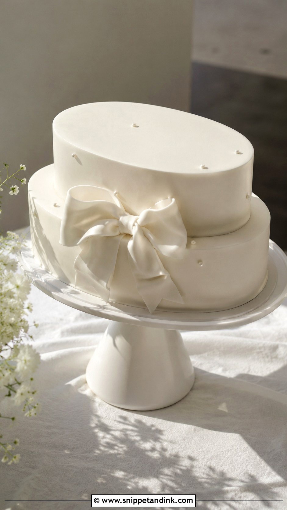 Oval Wedding Cake - Snippet and Ink - 20 Minimalist Wedding Cake Designs