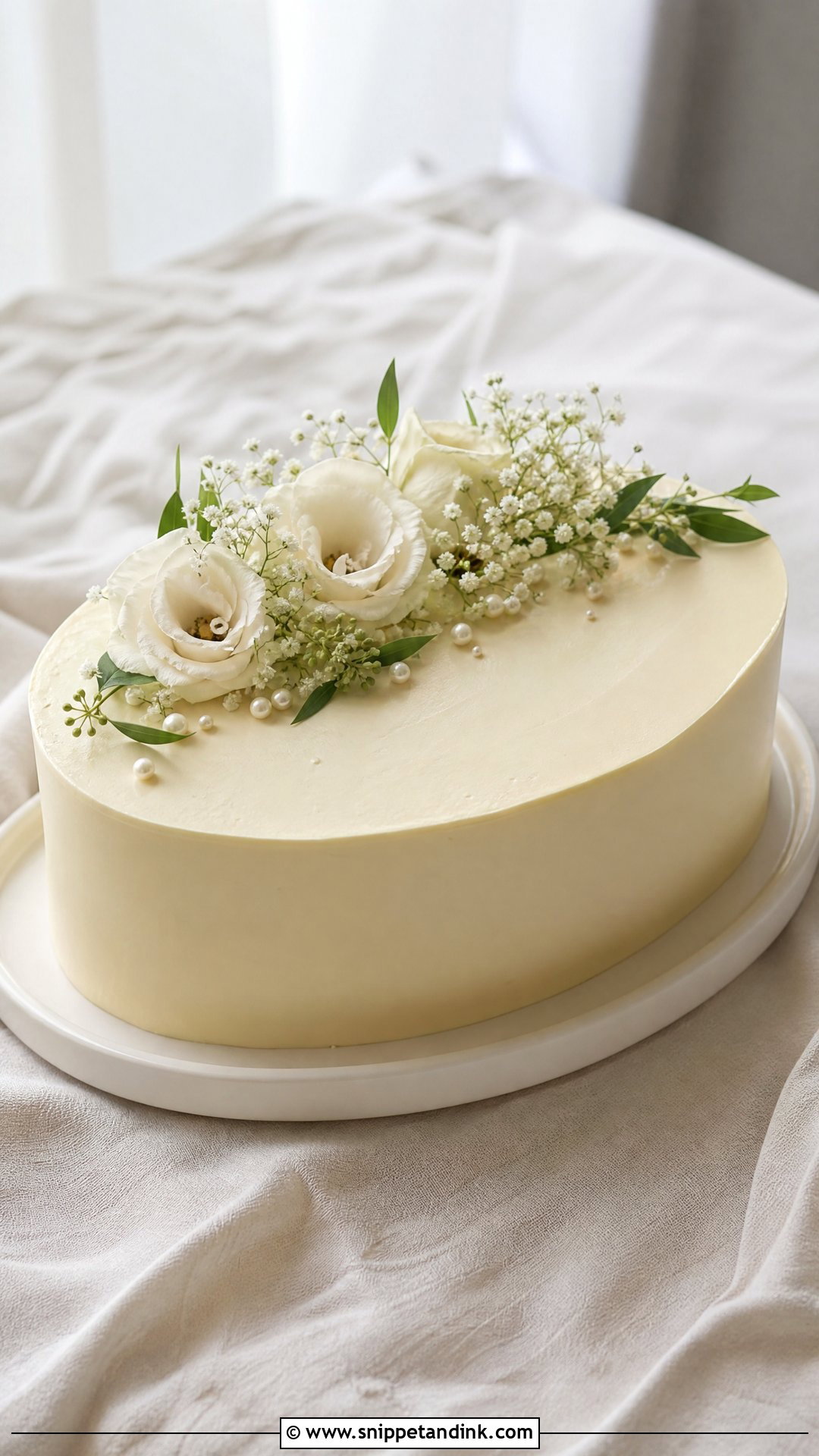 Oval Wedding Cake - Snippet and Ink - 20 Simple Wedding Cake Designs