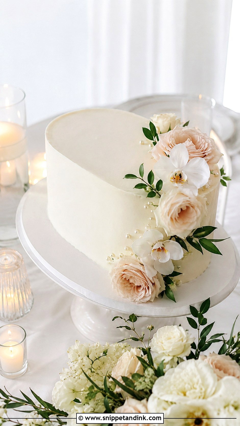 Oval Wedding Cake With Flowers - Snippet and Ink - 25 Simple Wedding Cake Decoration Ideas