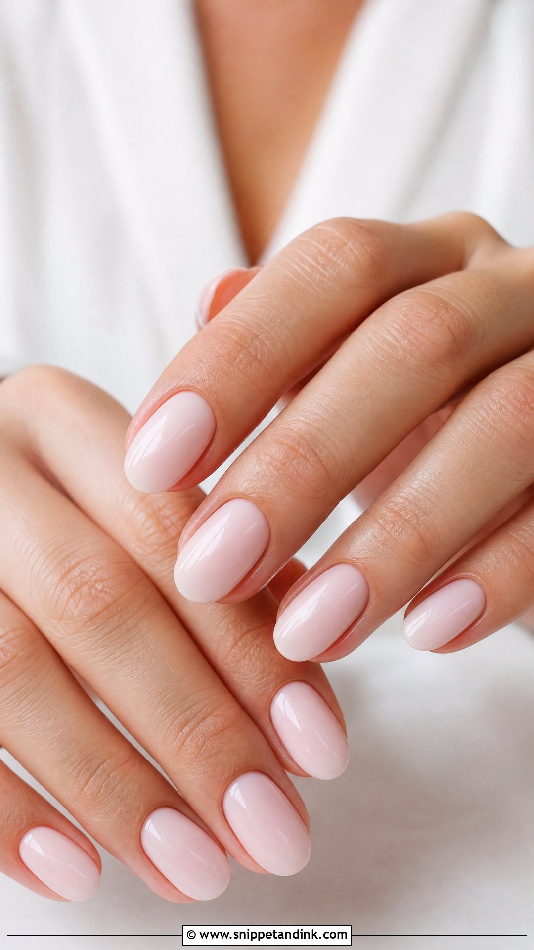 Oval Wedding Nails With Milky Pink Polish - Snippet and Ink - 25 Simple Wedding Nail Art Ideas