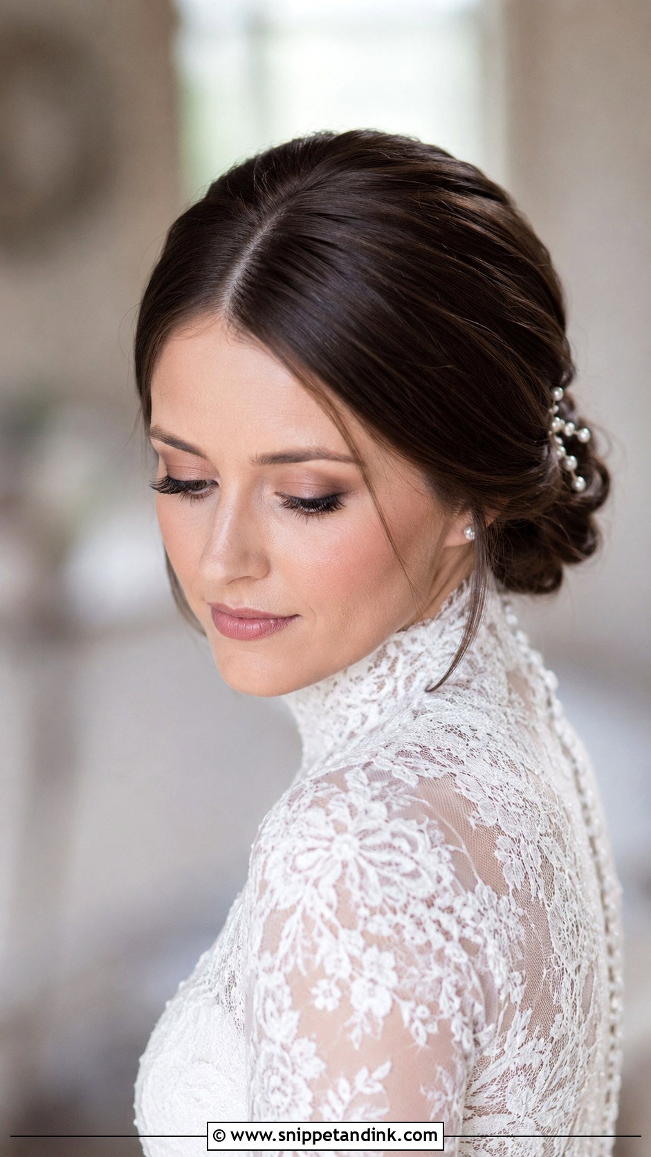 Padme Wedding Center Part Updo - Snippet and Ink - 15 Padme Wedding Hair Ideas