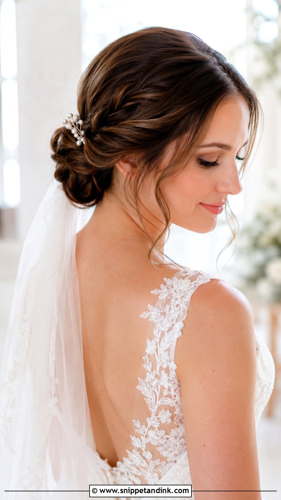 Padme Wedding Low Braided Bun - Snippet and Ink - 15 Padme Wedding Hair Ideas