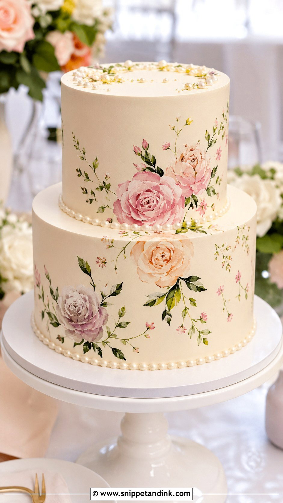 Painted Wedding Cake - Snippet and Ink - 25 Wedding Cake Business