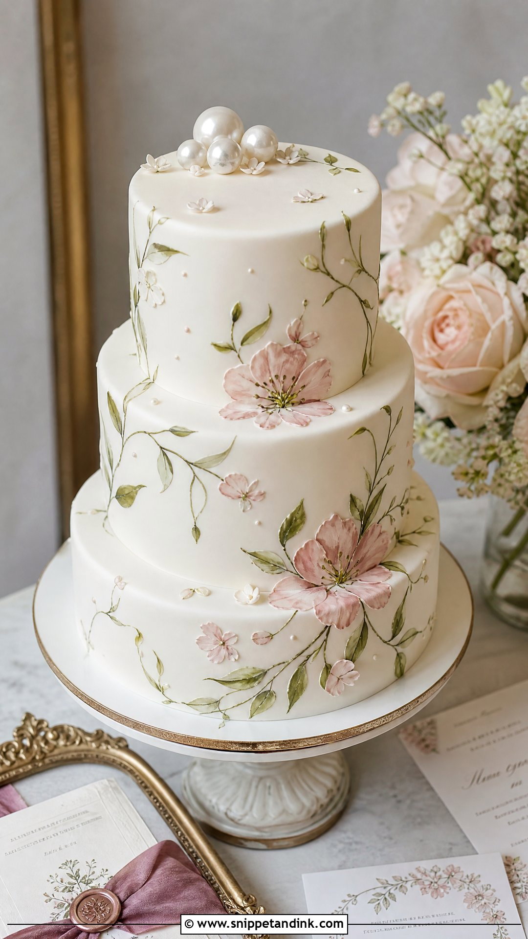 Painted Wedding Cake - Snippet and Ink - 30 Aesthetic Cake Inspo Ideas for Wedding