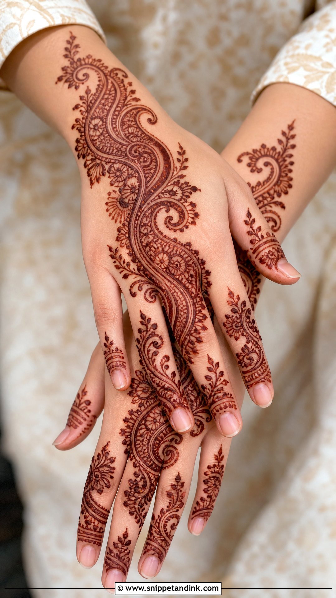 Paisley Arabic Back Hand Mehndi Design - Snippet and Ink - 30 Latest Arabic Back Hand Mehndi Designs