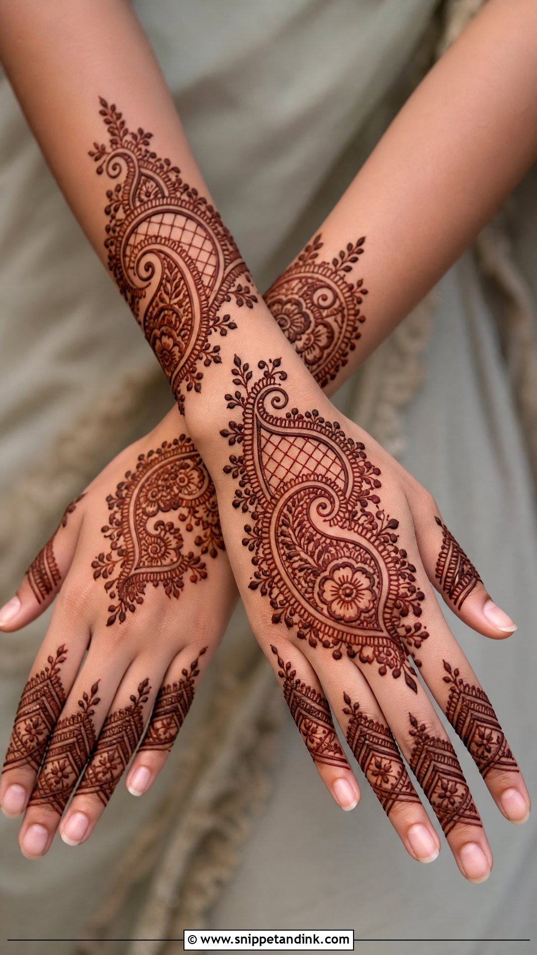 Paisley Back Hand Check Mehndi Design - Snippet and Ink - 30 Back Hand Check Mehndi Design Ideas