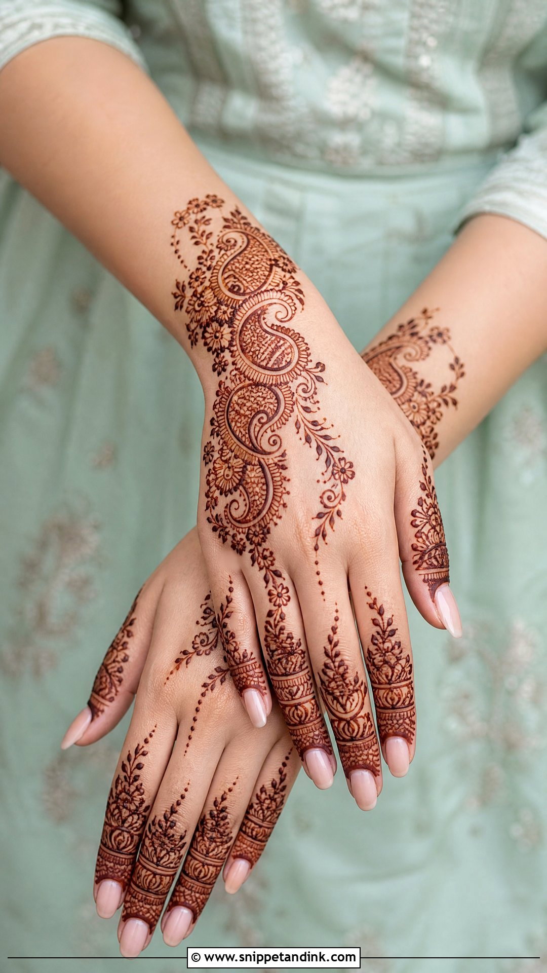 Paisley Back Hand Engagement Mehndi Design - Snippet and Ink - 20 Back Hand Engagement Mehndi Designs