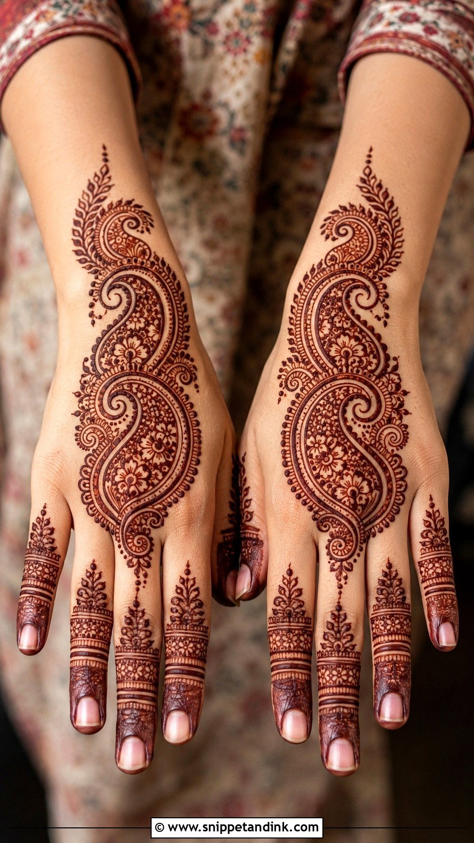 Paisley Backhand Mehndi Design - Snippet and Ink - 35 Latest Backhand Mehndi Designs
