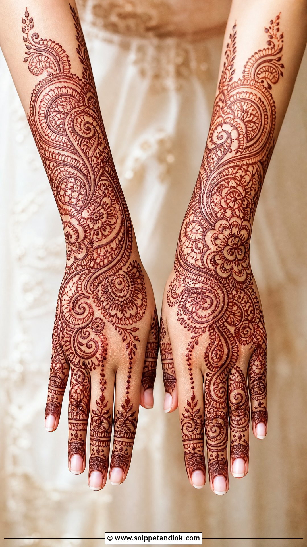 Paisley Bridal Back Hand Mehndi Design - Snippet and Ink - 20 Latest Bridal Back Hand Mehndi Designs