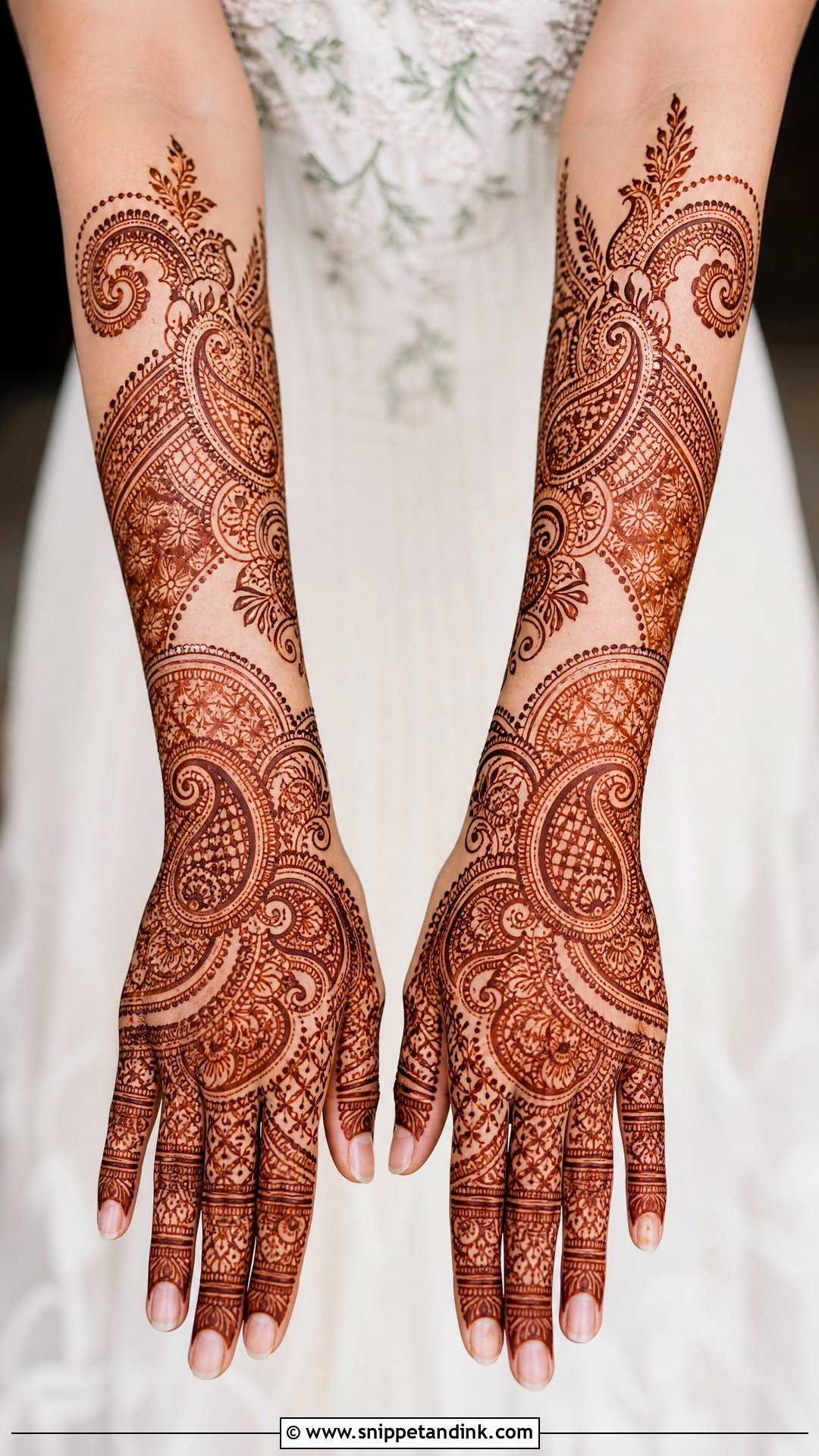 Paisley Bridal Back Side Mehndi Design - Snippet and Ink - 20 Bridal Back Side Mehndi Design Ideas