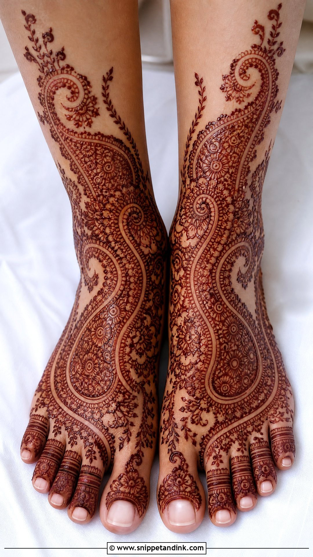 Paisley Bridal Feet Mehndi Design - Snippet and Ink - 30 Bridal Feet Mehndi Designs