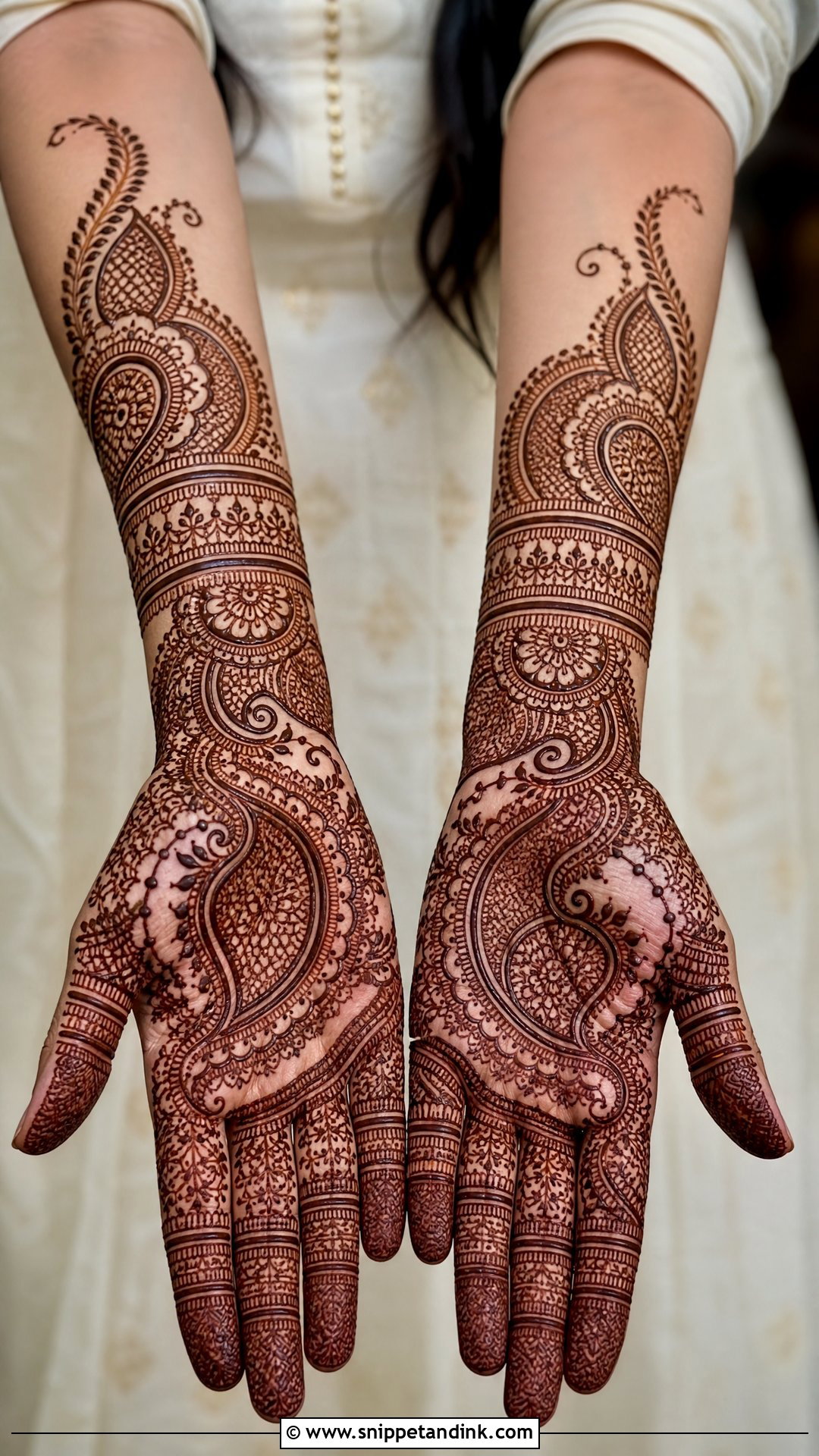 Paisley Bridal Front Hand Mehndi Design - Snippet and Ink - 25 Bridal Front Hand Mehndi Design 2025 Ideas
