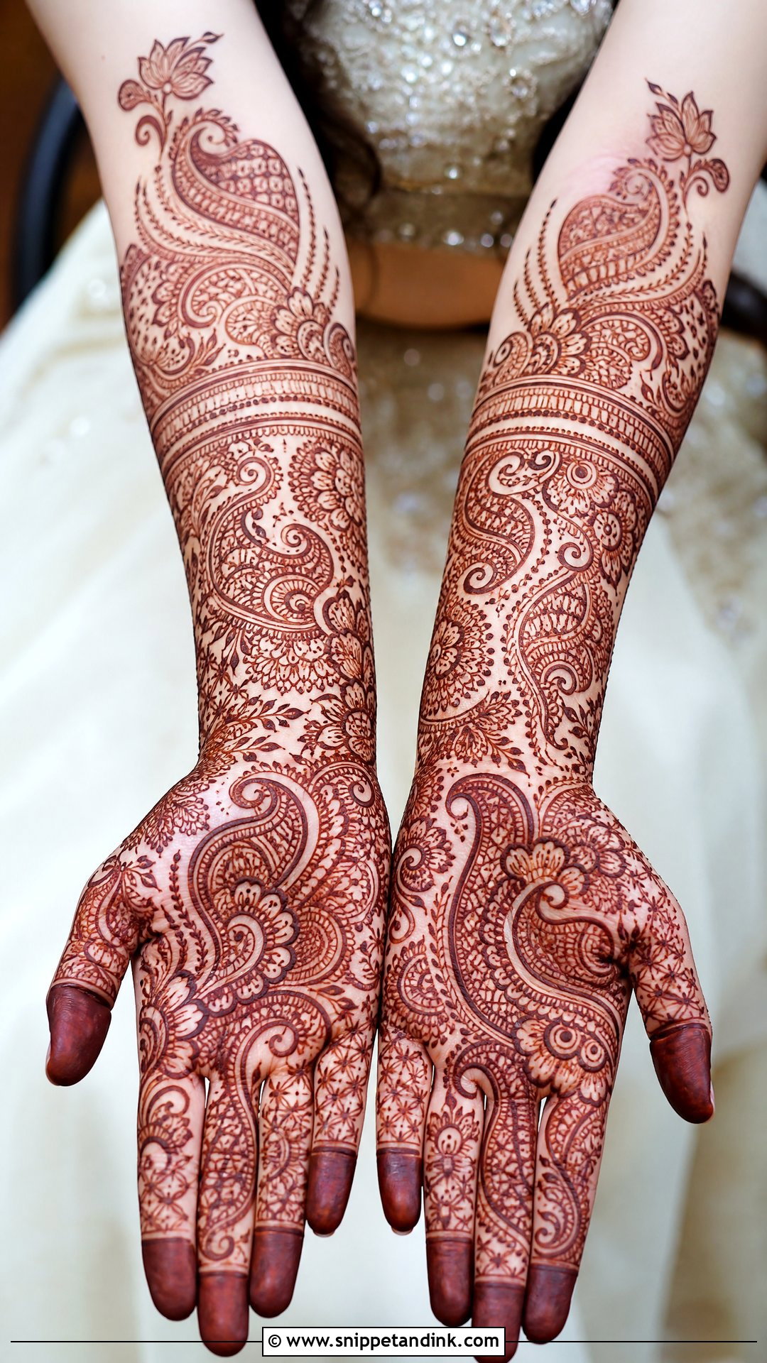 Paisley Bridal Full Hand Mehndi Design - Snippet and Ink - 25 Bridal Full Hand Mehndi Designs
