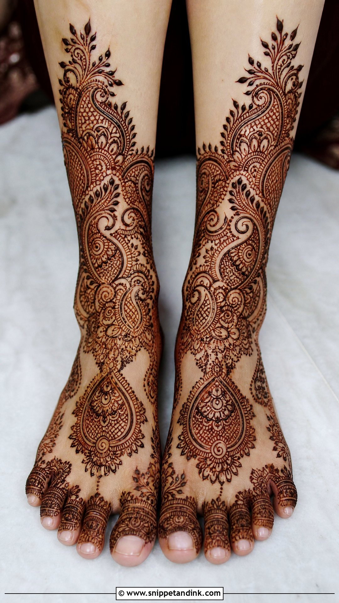 Paisley Bridal Leg Mehndi Design - Snippet and Ink - 25 Bridal Leg Mehendi Mehndi Design Ideas