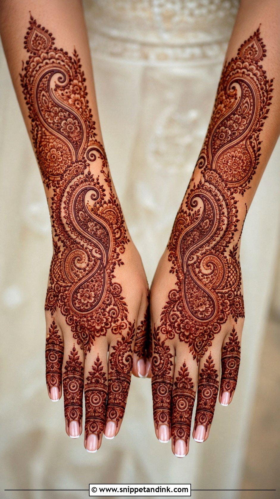 Paisley Bridal Mehndi Back Hand - Snippet and Ink - 30 Bridal Mehndi Designs Back Hands Brides