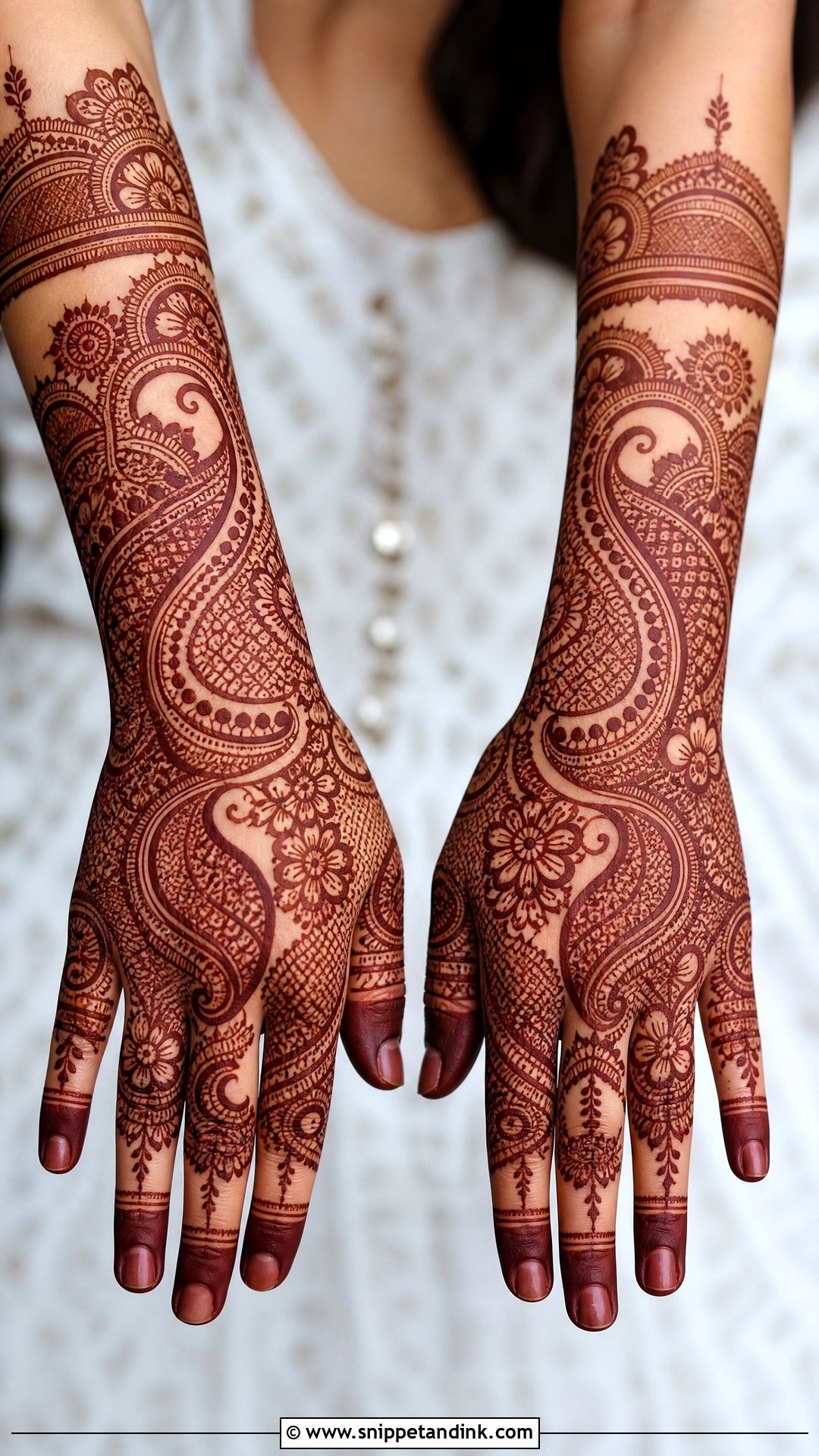 Paisley Bridal Mehndi Design Back Hand - Snippet and Ink - 20 Bridal Mehndi Designs for Back Hand