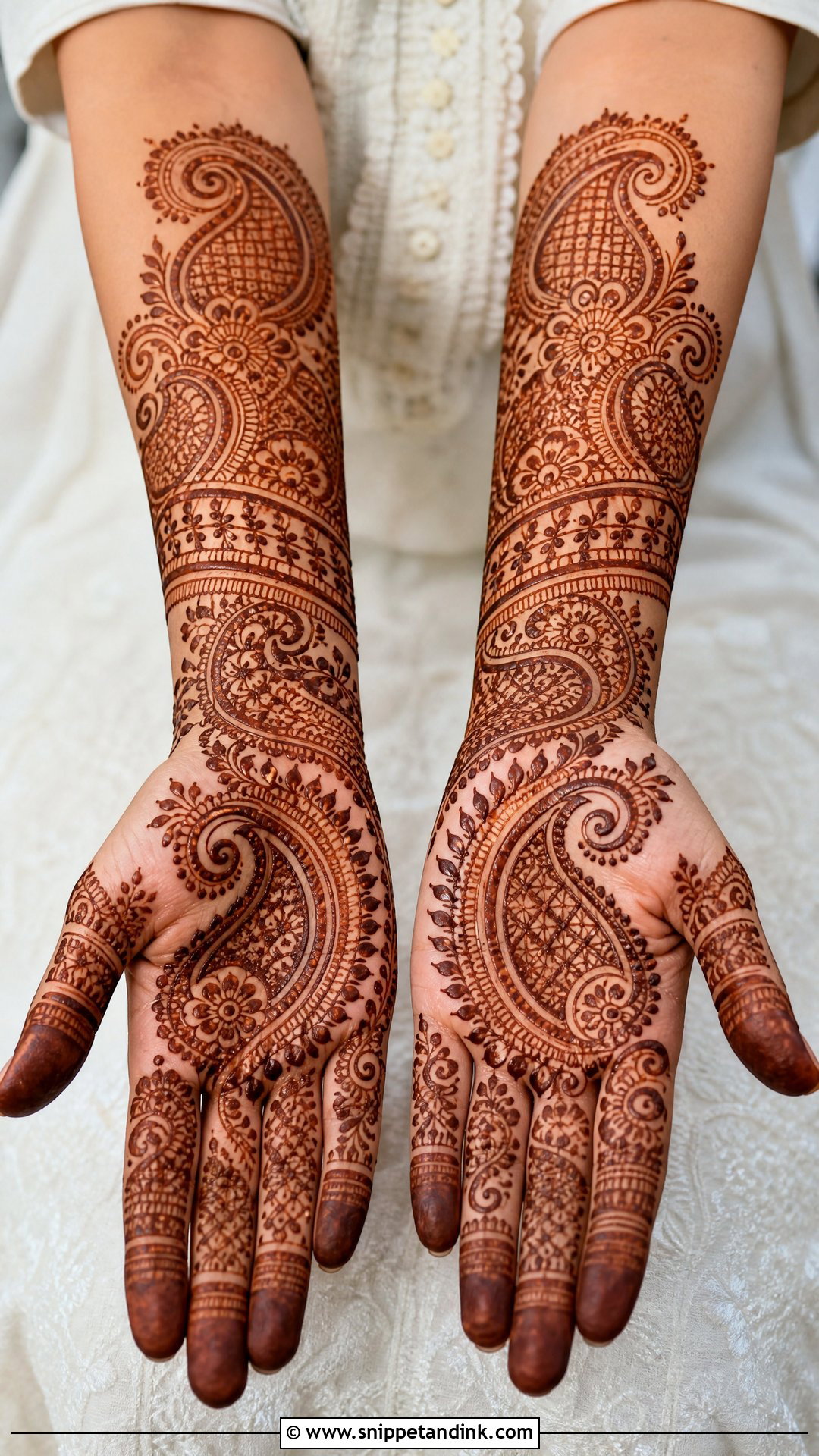 Paisley Bridal Mehndi Design Front Hand - Snippet and Ink - 20 Bridal Mehndi Designs Front Hands Brides
