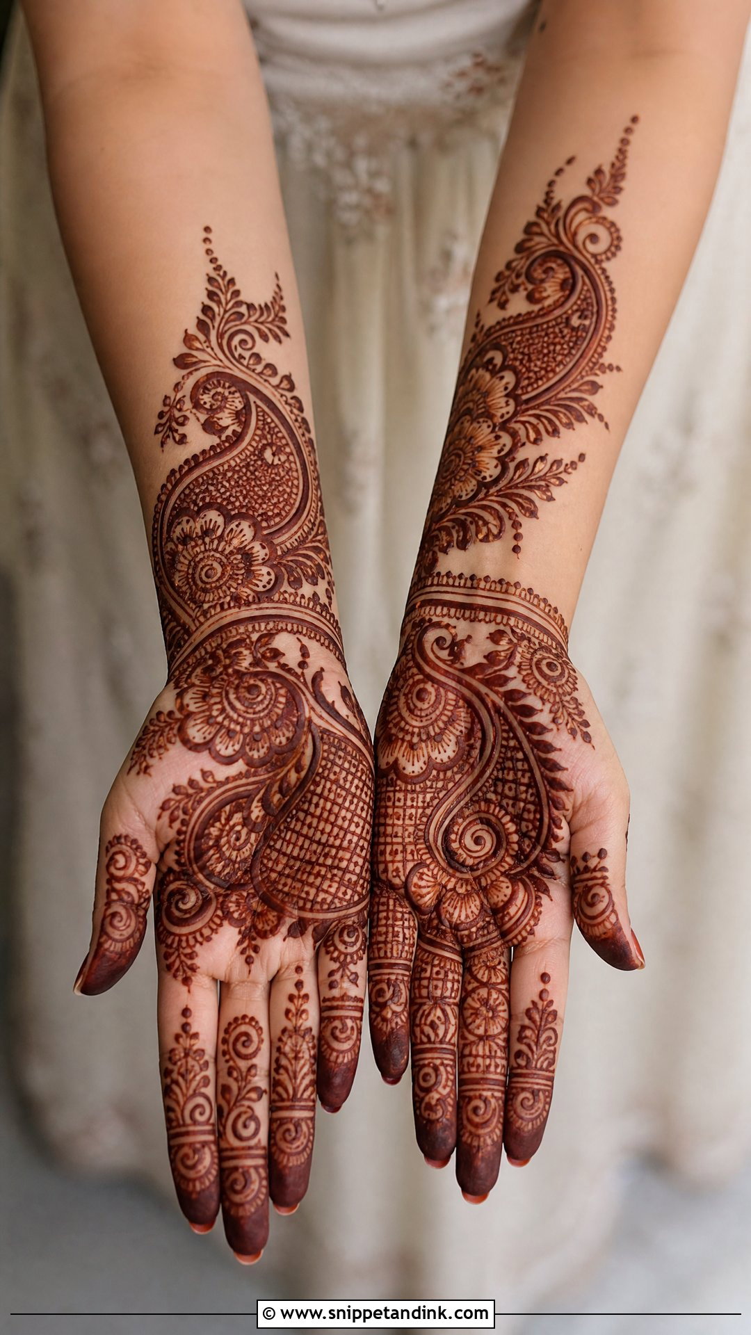 Paisley Bridal Mehndi Half Hand - Snippet and Ink - 20 Bridal Mehndi Designs Half Hand