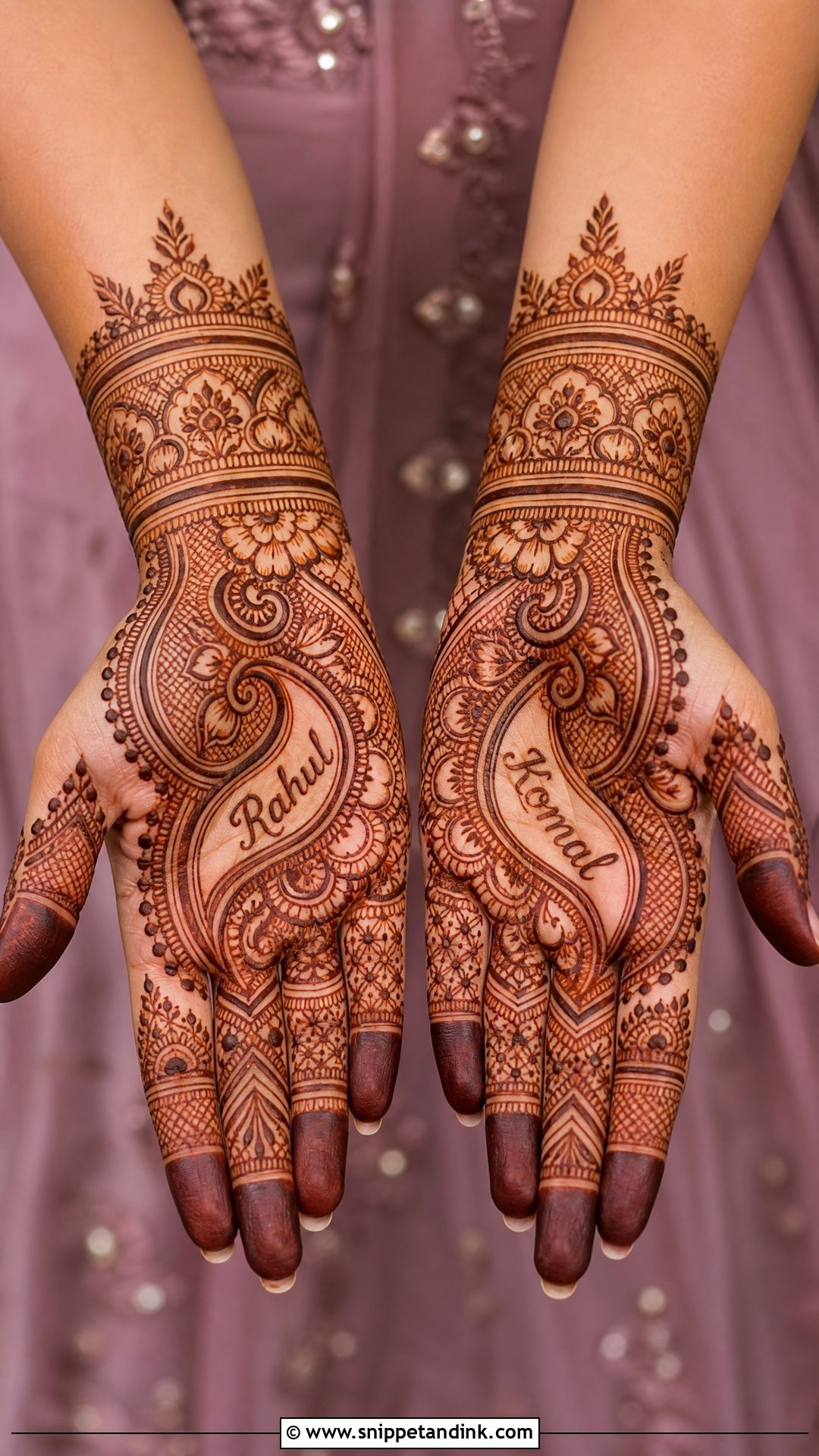 Paisley Bridal Name Mehndi Design - Snippet and Ink - 20 Bridal Name Mehndi Designs