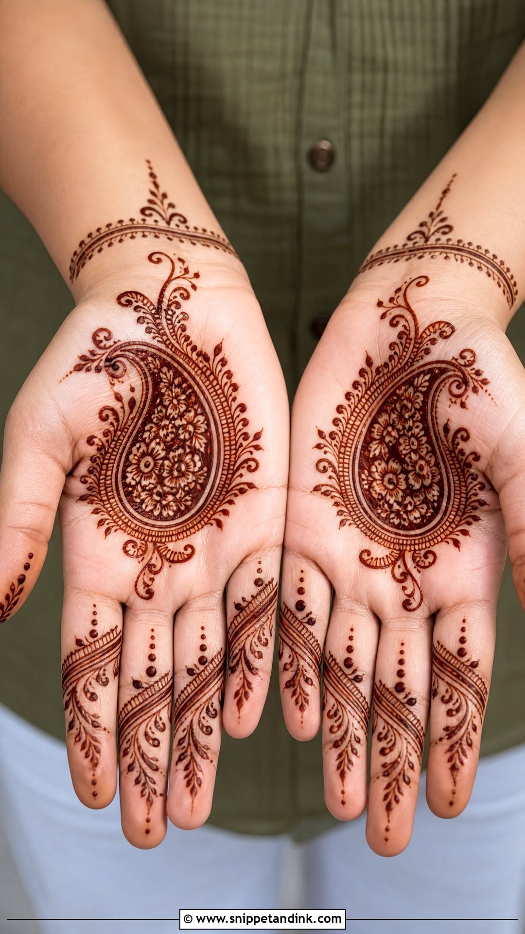 Paisley Centre Mehndi Design - Snippet and Ink - 20 Centre Mehndi Design Ideas