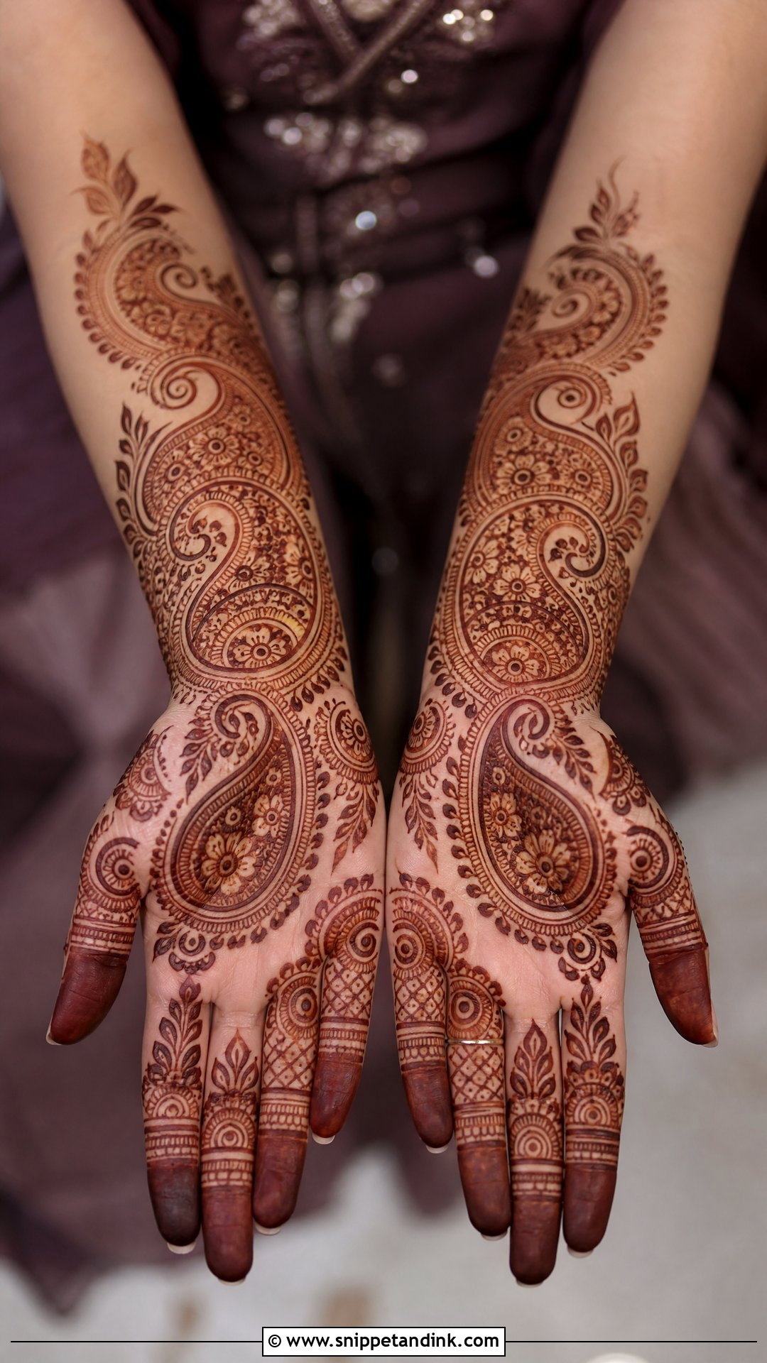 Paisley Engagement Mehndi Design - Snippet and Ink - 30 Mehndi Designs for Engagement Brides