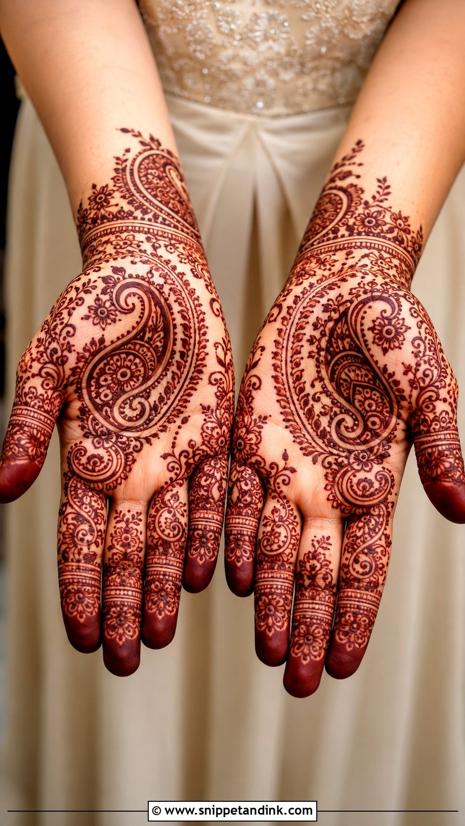 Paisley Engagement Mehndi Design - Snippet and Ink - 35 Engagement Mehndi Designs