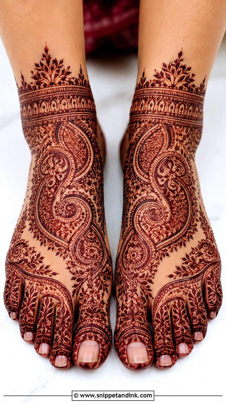Paisley Feet Mehndi Design - Snippet and Ink - 35 Feet Mehndi Designs